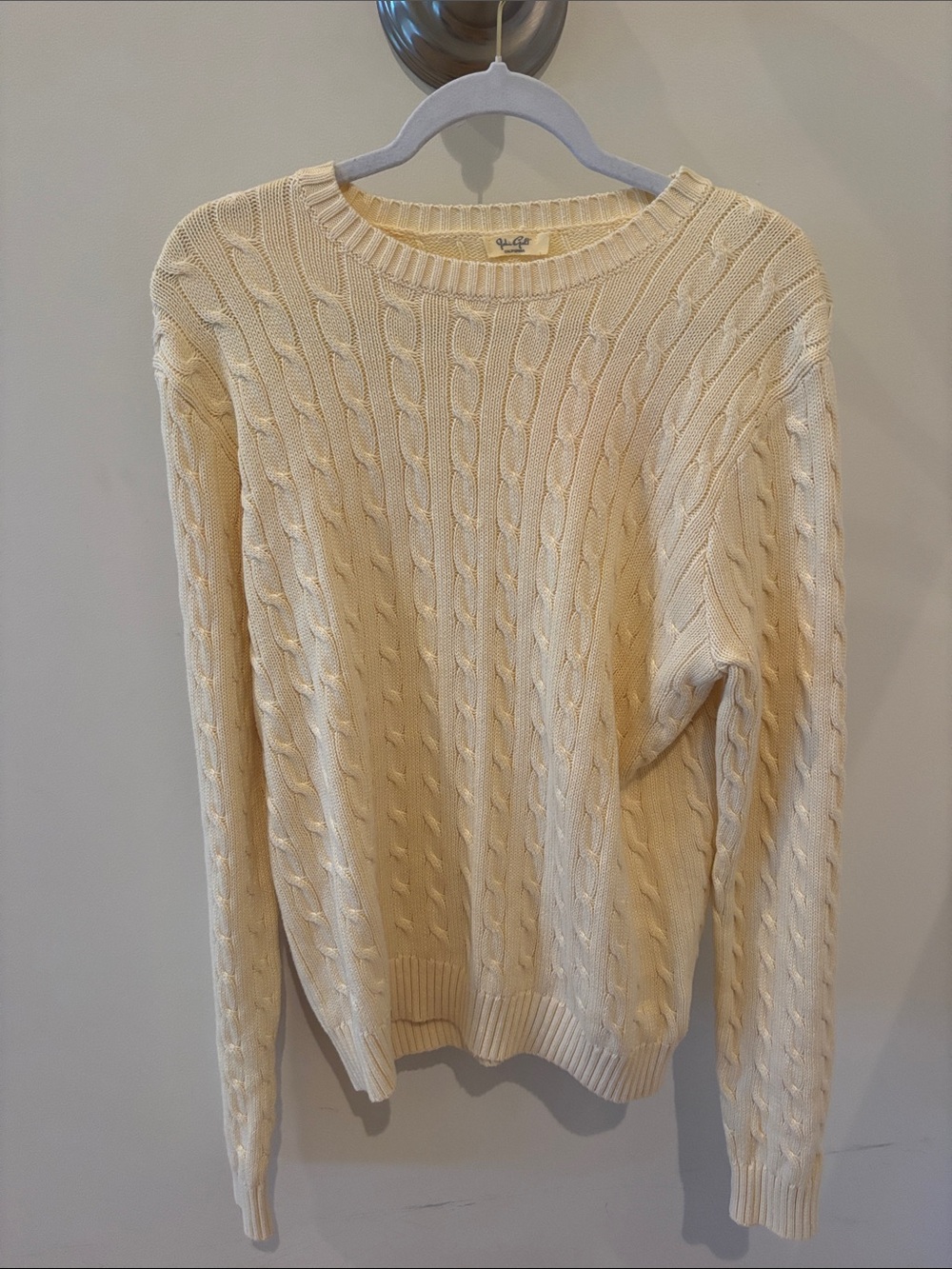 John Galt Cable Knit Yellow Cardigan